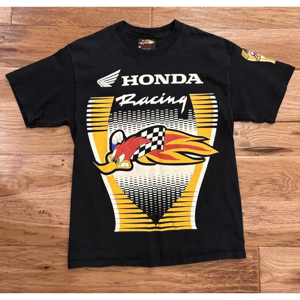Vintage Honda Racing Woody Woodpecker Graphic Tee Men's Size Large